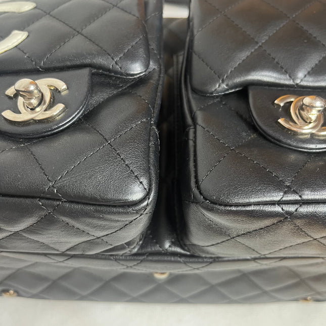 Chanel Cambon Multi-pocket Ligne Reporter Bag Medium Black Calfskin Leather