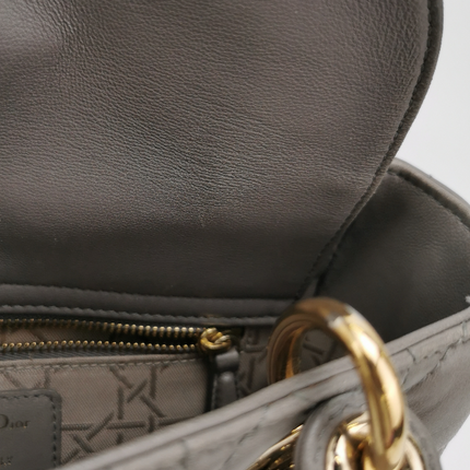 Lady Dior ABCdior 2017 Grey Cannage Lambskin Leather Handbag