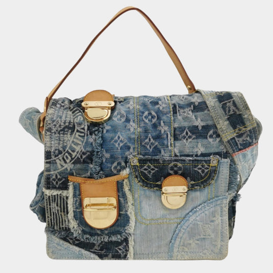 Louis Vuitton Postie Patchwork Monogram Denim Blue Messenger Bag-Luxbags