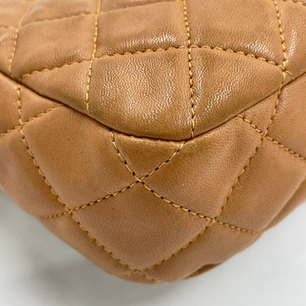 Chanel Seasonal Flap Medium Caramel Tan Brown Leather Valentine Marine Charms