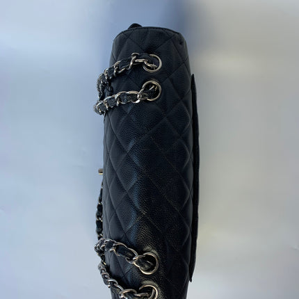 Sold Chanel Classic Flap Jumbo/Large Black Caviar Leather