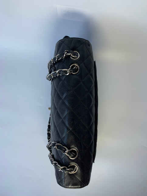 Sold Chanel Classic Flap Jumbo/Large Black Caviar Leather
