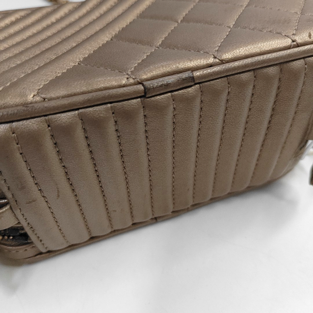 Chanel Mademoiselle Camera Mini Bag Copper Gold Lambskin Leather Gold Chain, 2014-2015
