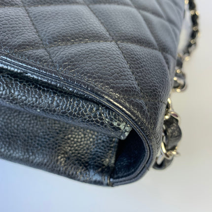 Sold Chanel Classic Flap Jumbo/Large Black Caviar Leather