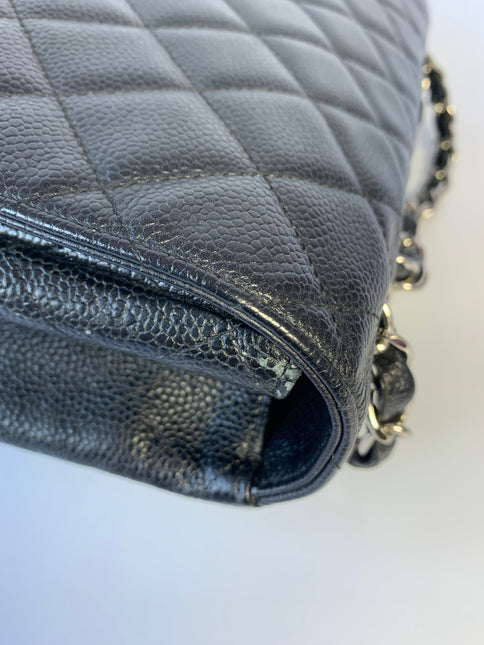 Sold Chanel Classic Flap Jumbo/Large Black Caviar Leather
