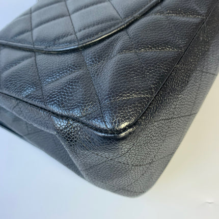 Sold Chanel Classic Flap Jumbo/Large Black Caviar Leather