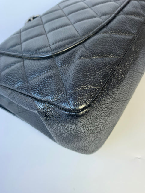 Sold Chanel Classic Flap Jumbo/Large Black Caviar Leather