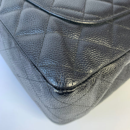 Sold Chanel Classic Flap Jumbo/Large Black Caviar Leather