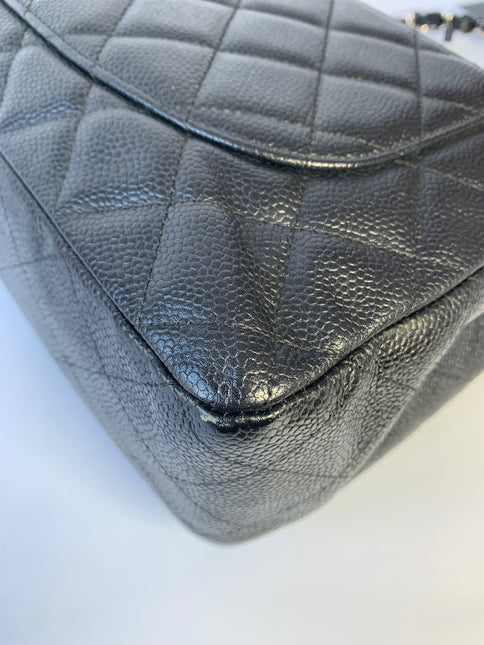Sold Chanel Classic Flap Jumbo/Large Black Caviar Leather