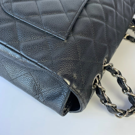 Sold Chanel Classic Flap Jumbo/Large Black Caviar Leather