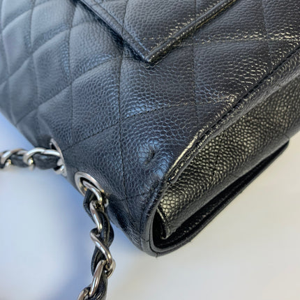 Sold Chanel Classic Flap Jumbo/Large Black Caviar Leather