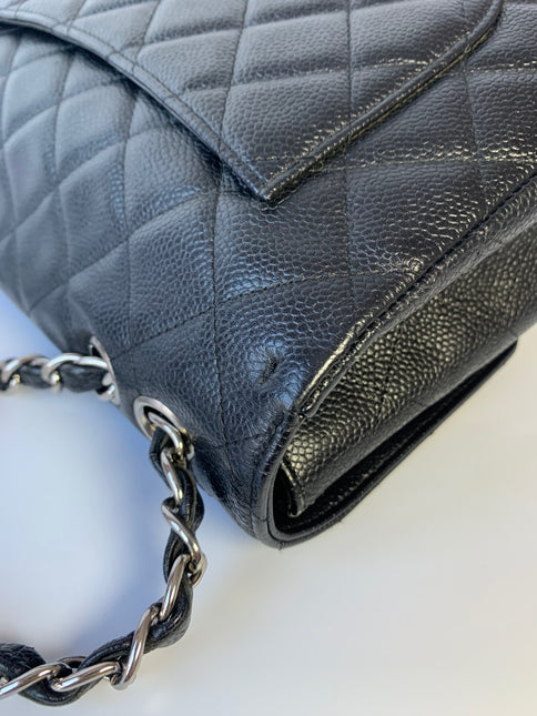 Sold Chanel Classic Flap Jumbo/Large Black Caviar Leather
