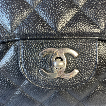Sold Chanel Classic Flap Jumbo/Large Black Caviar Leather