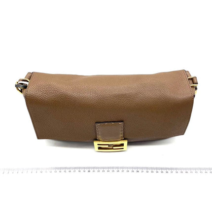 Fendi Baguette Selleria Calfskin Leather Crossbody Bag Large Brown
