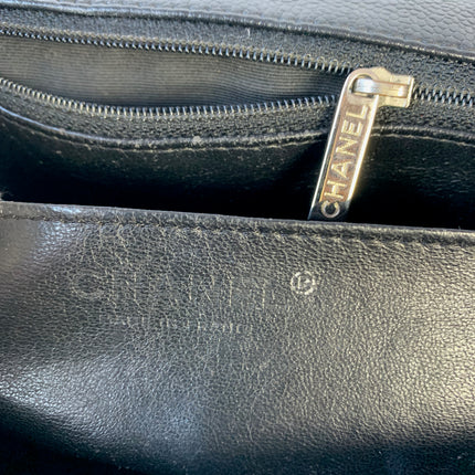 Sold Chanel Classic Flap Jumbo/Large Black Caviar Leather
