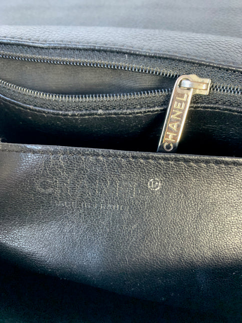 Sold Chanel Classic Flap Jumbo/Large Black Caviar Leather