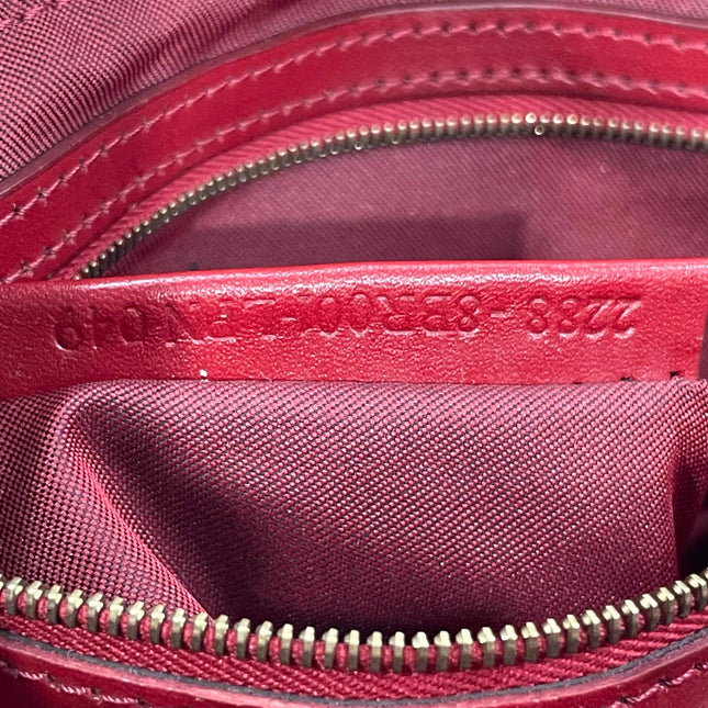 Fendi Mamma Baguette Red Classic Zucchino Monogram Shoulder Bag