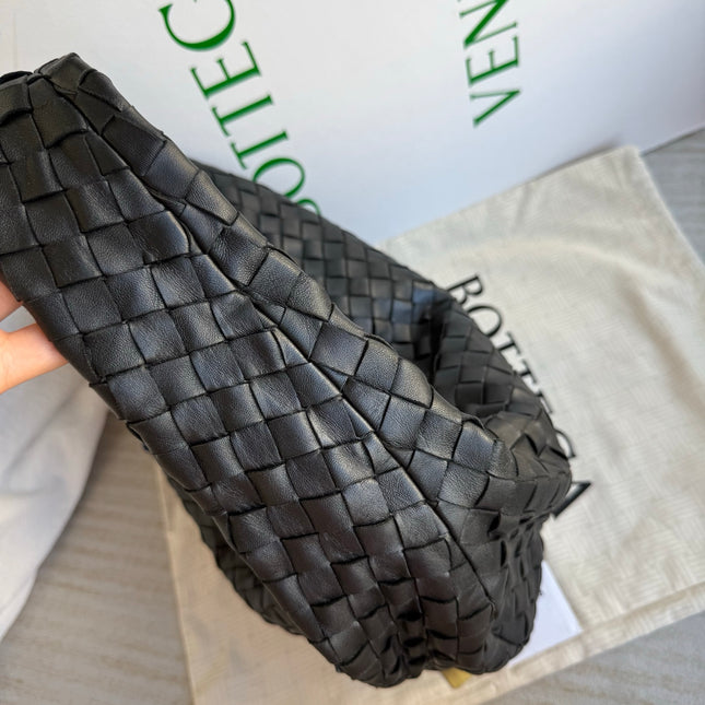 Bottega Veneta Jodie Small Black Lambskin Leather Silver Hardware