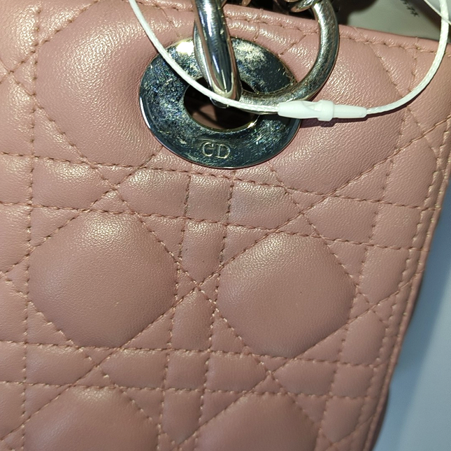 Lady Dior Medium Handbag Lipstick Pink Cannage Leather Gold Hardware