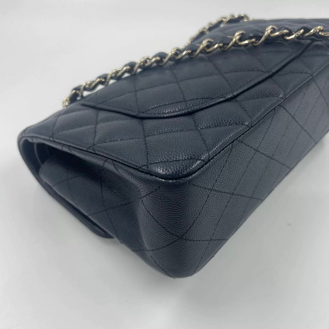 Chanel Classic Flap Small Navy Caviar Leather Gold Hardware, 2021