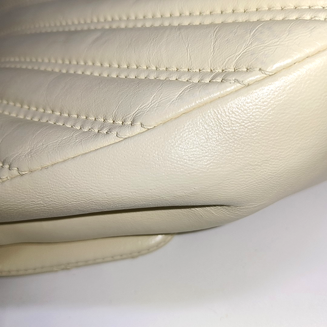 Chanel Classic Flap Medium Chevron Beige Quilted Lambskin Leather, 2015