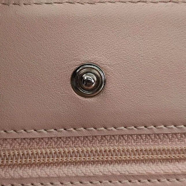 Sold Chanel Wild Stitch Flap Wallet on Chain WOC Grey and Pink Leather