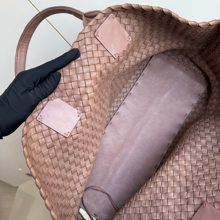 Sold Bottega Veneta Cabat Large Intreccio Leather Tote Bag Pink 42cm