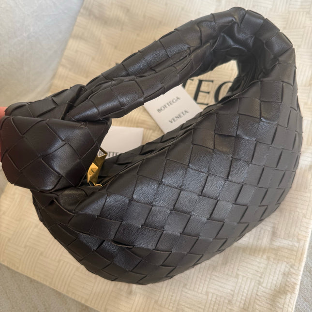 Bottega Veneta Jodie Mini Dark Chocolate Brown Leather-Luxbags