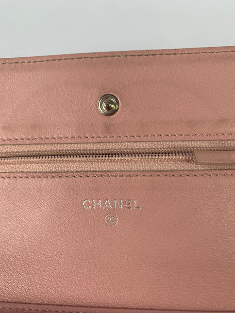 Sold Chanel Wallet on Chain WOC Double CC Pink Caviar Leather