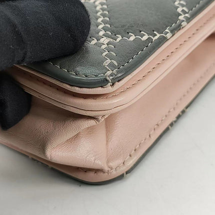 Sold Chanel Wild Stitch Flap Wallet on Chain WOC Grey and Pink Leather