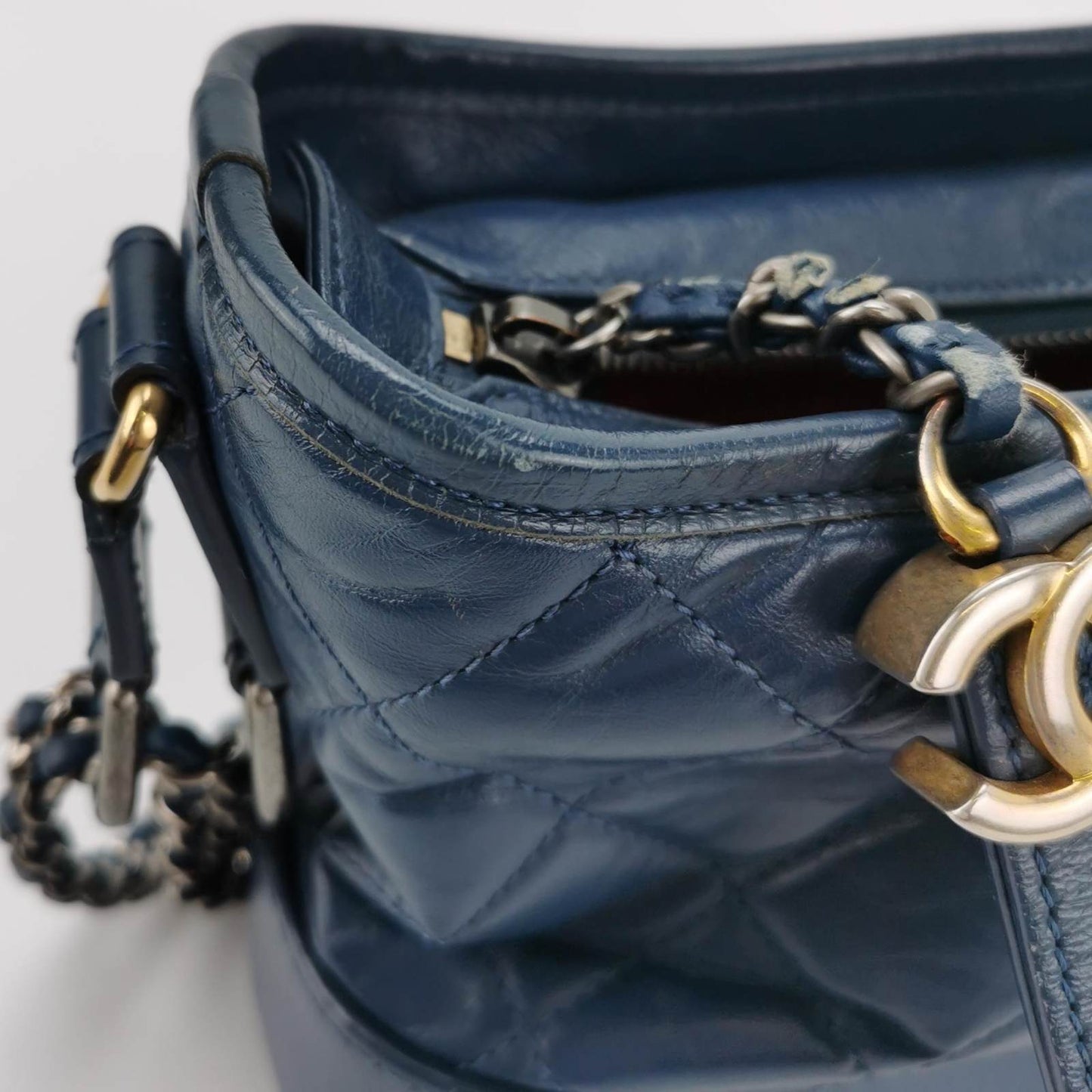 Chanel Gabrielle Hobo 2016 Navy Leather Small Crossbody Bag