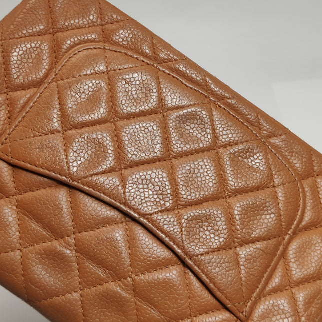 Chanel Classic Flap Rectangular Mini Tan Brown Caviar Leather