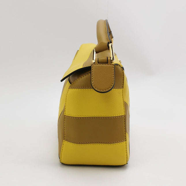 Loewe Puzzle Small Yellow Brown Stripes Crossbody Bag