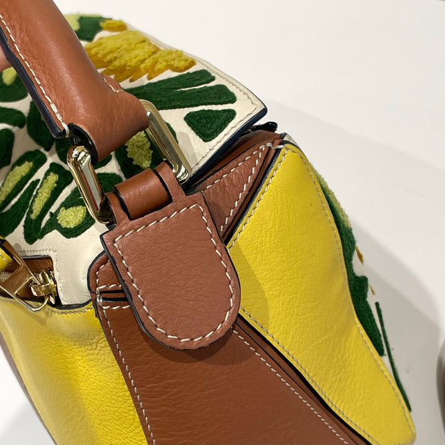Loewe x William De Morgan Puzzle Small Embroidered Brown Yellow Multicolor