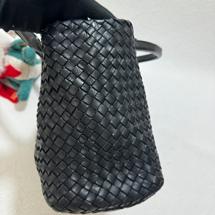 Sold Bottega Veneta Cabat Small Intreccio Leather Tote Bag Black