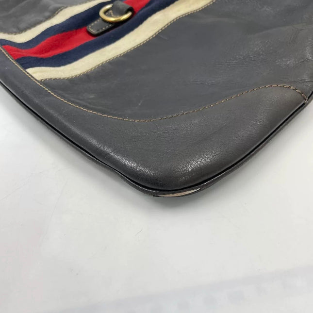 Gucci Jackie Vintage Bouvier Hobo Black Leather with Web Accent