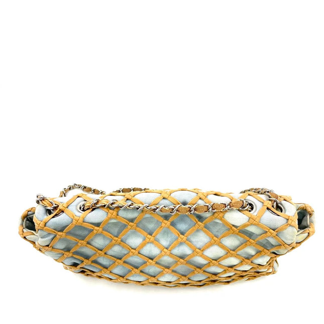 Chanel Jumbo Canebiers Net Knots Flap Blue Denim