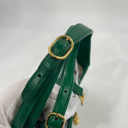 Gucci Jackie 1961 Mini Handbag in Green Leather with Adjustable Strap
