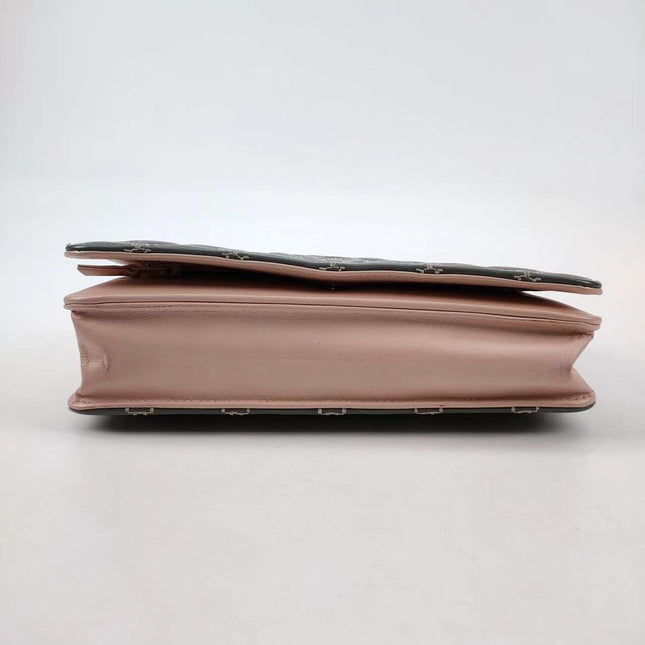Sold Chanel Wild Stitch Flap Wallet on Chain WOC Grey and Pink Leather
