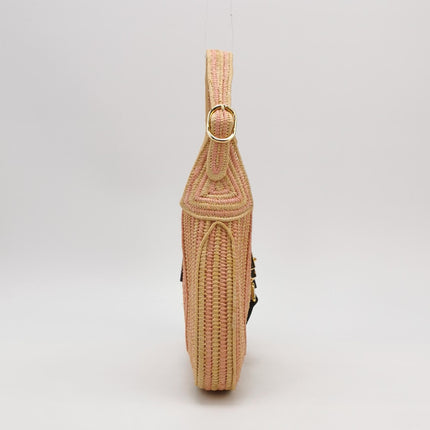 Gucci Jackie 1961 Wicker Bag Pink Gold Hardware Leather Strap