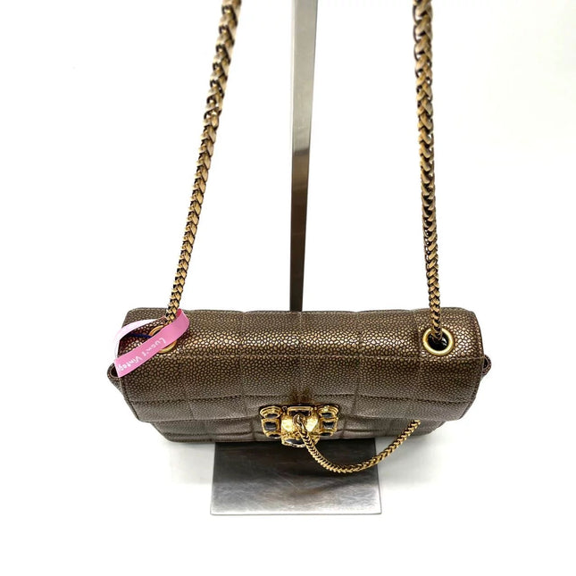 Chanel Paris Byzance Limited Edition Gold Caviar Leather Black Jewel Lock
