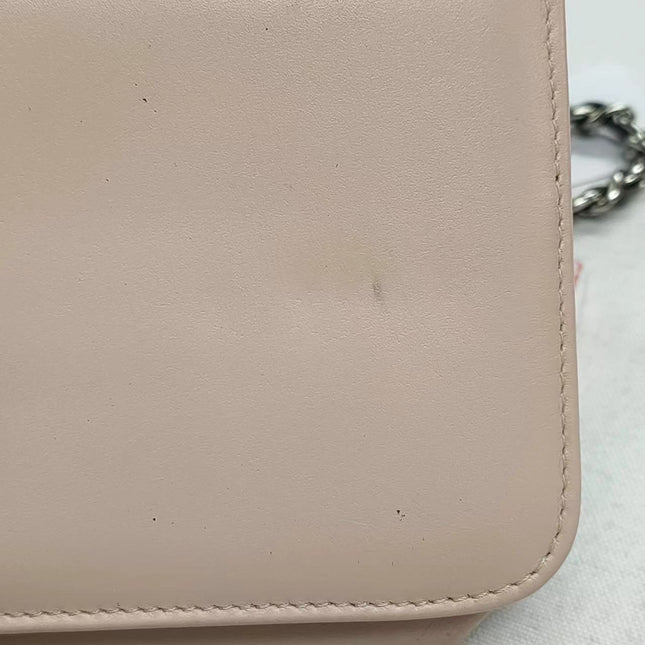 Sold Chanel Wild Stitch Flap Wallet on Chain WOC Grey and Pink Leather