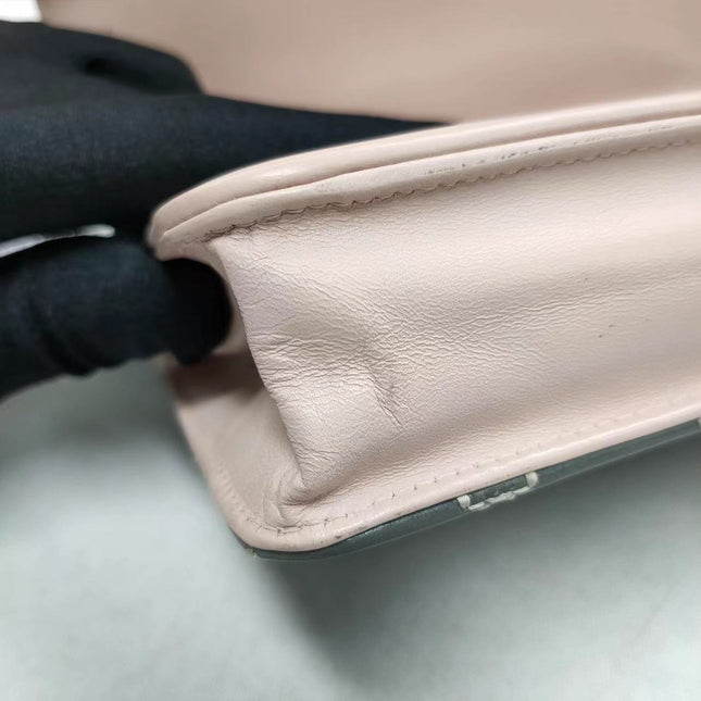 Sold Chanel Wild Stitch Flap Wallet on Chain WOC Grey and Pink Leather