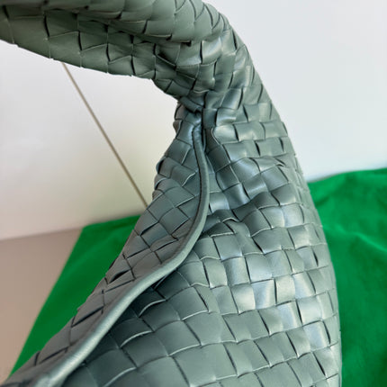 Bottega Veneta Hop Hobo Small Leather Aloe Vera Green