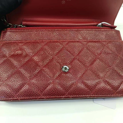 Sold Chanel Wallet on Chain Boy Half Flap Red Caviar Leather
