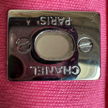 Chanel Classic Flap Medium Double Flap Pink Jersey Silver Hardware 2014