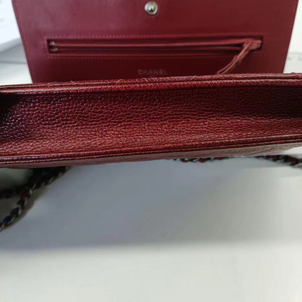 Sold Chanel Wallet on Chain Boy Half Flap Red Caviar Leather