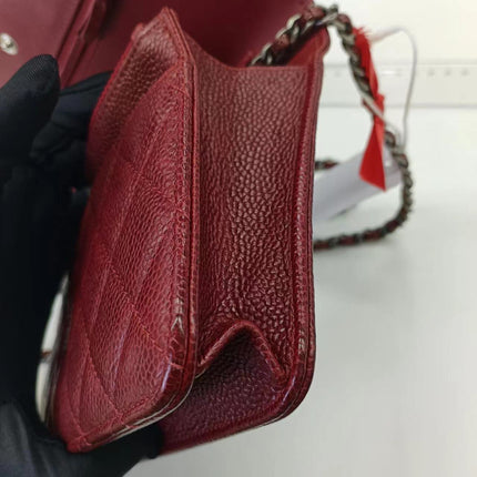 Sold Chanel Wallet on Chain Boy Half Flap Red Caviar Leather