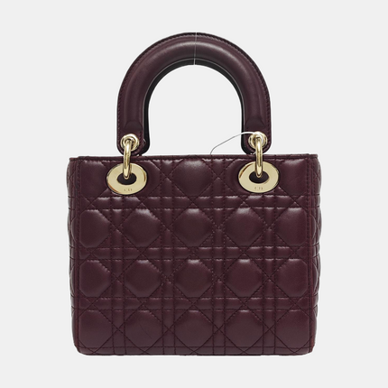 Lady Dior Small My Abcdior Purple Lambskin Cannage Leather Gold Hardware