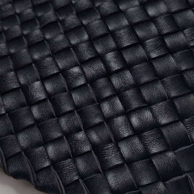 Bottega Veneta Cabat MM Intreccio Leather Tote Bag Navy 40cm